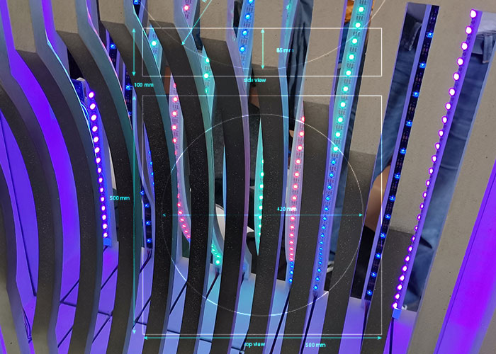 Cosmic Time Object 2 Time is an illusion proximity reactive LED light patterns by Hristo Yordanov